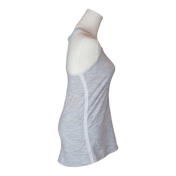 Lululemon Racerback Tank Top Gray White Striped Lightweight Athletic Yoga - Picture 5 of 6